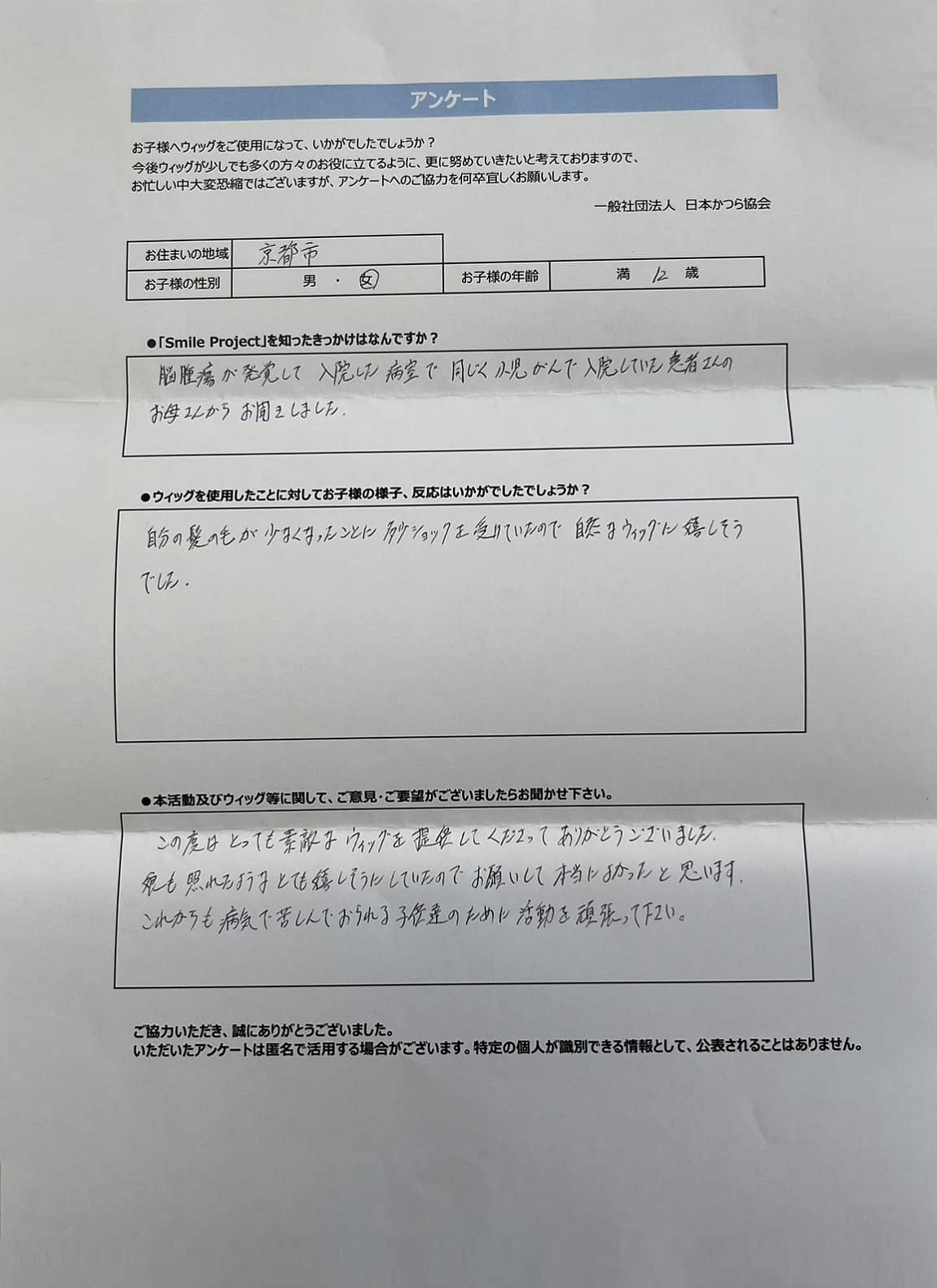 京都府 12歳 女の子